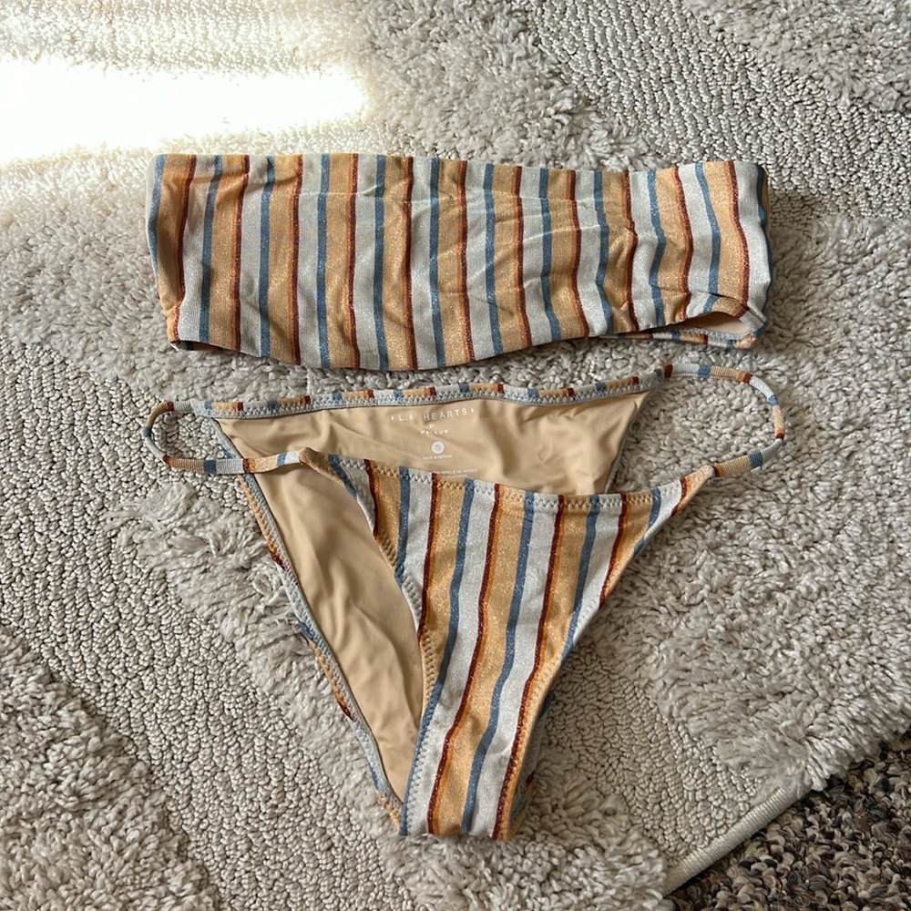 Pacsun LA Hearts bandeau bikini